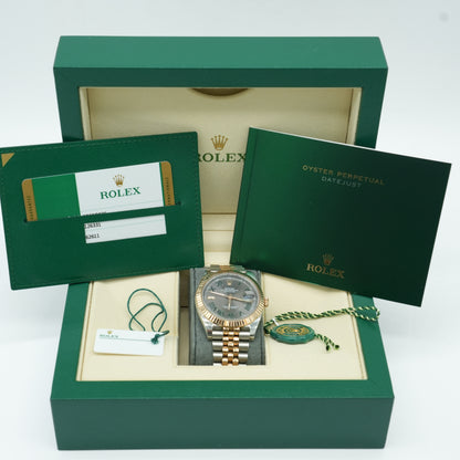 Rolex Datejust 126331 WIMBLEDON Dial Jubilee Bracelet with Fluted Bezel