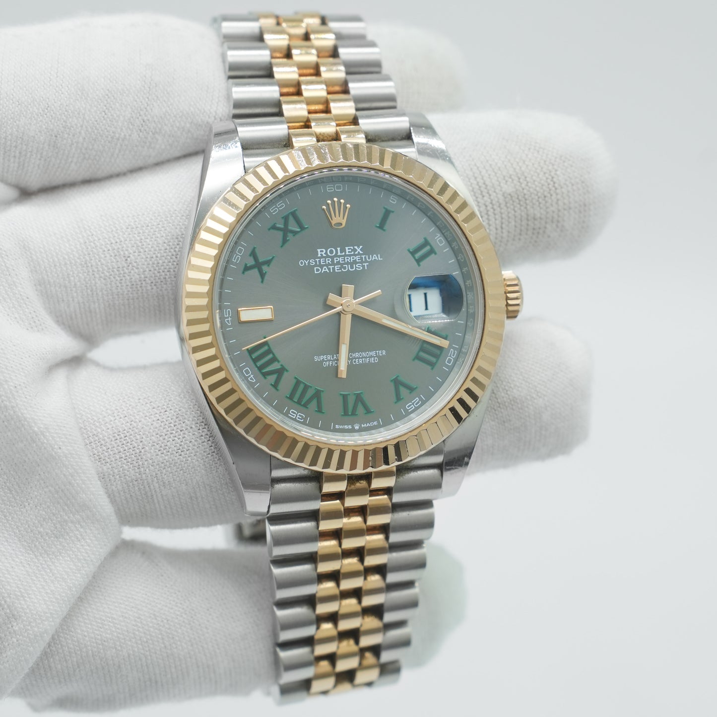 Rolex Datejust 126331 WIMBLEDON Dial Jubilee Bracelet with Fluted Bezel