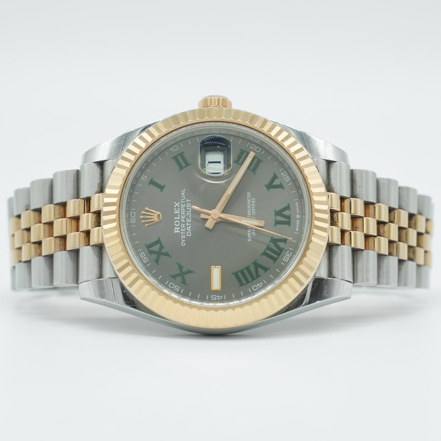 Rolex Datejust 126331 WIMBLEDON Dial Jubilee Bracelet with Fluted Bezel