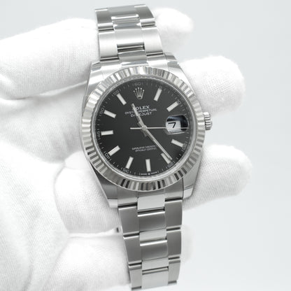 Rolex Datejust Black Dial 126334 Fluted Bezel Jubilee Bracelet 41MM 2021
