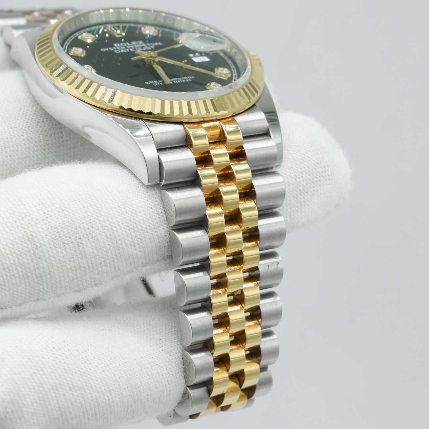 Rolex Datejust 36m 126233 Diamond Black Steel Yellow Gold