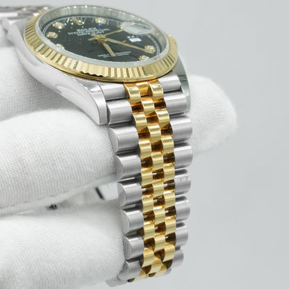 Rolex Datejust 36m 126233 Diamond Black Steel Yellow Gold