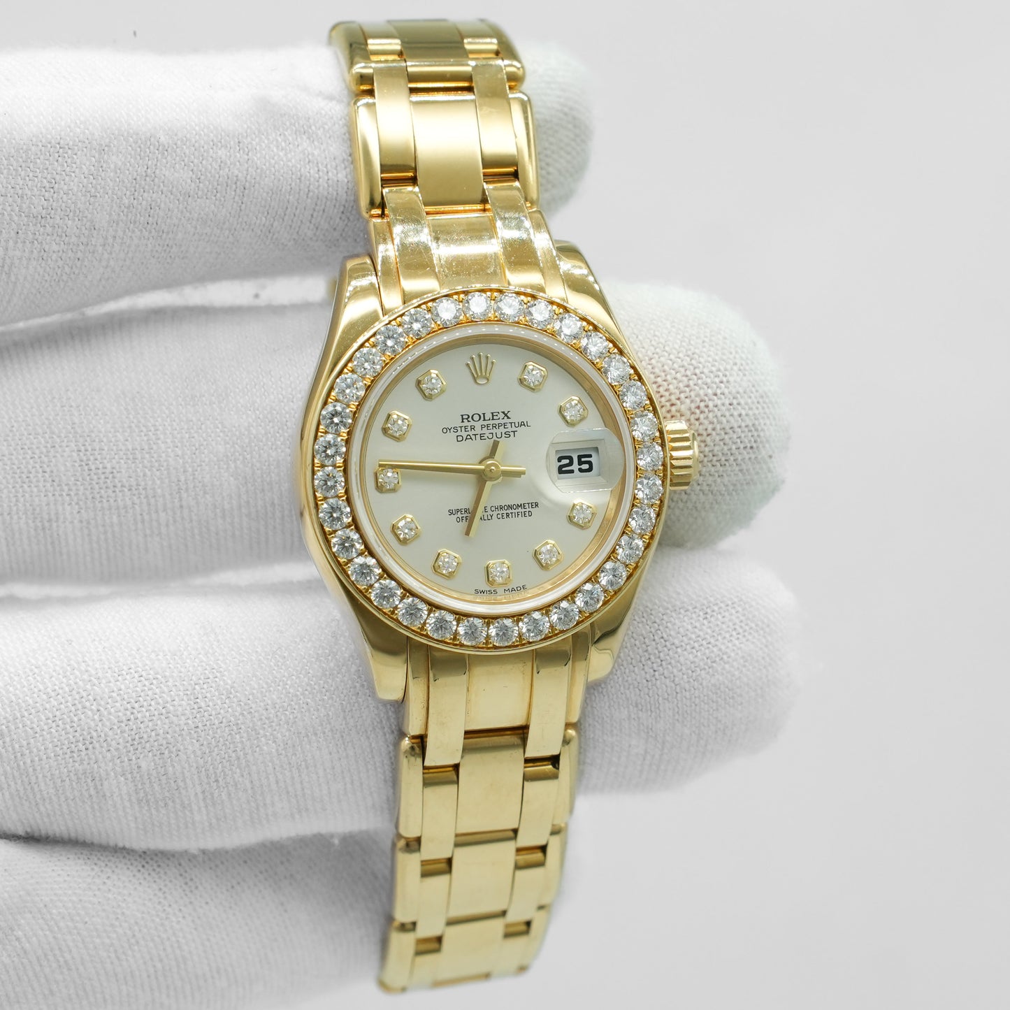 Rolex 18K Yellow Gold 80298 Lady-Datejust Pearlmaster with 2023 Service Card