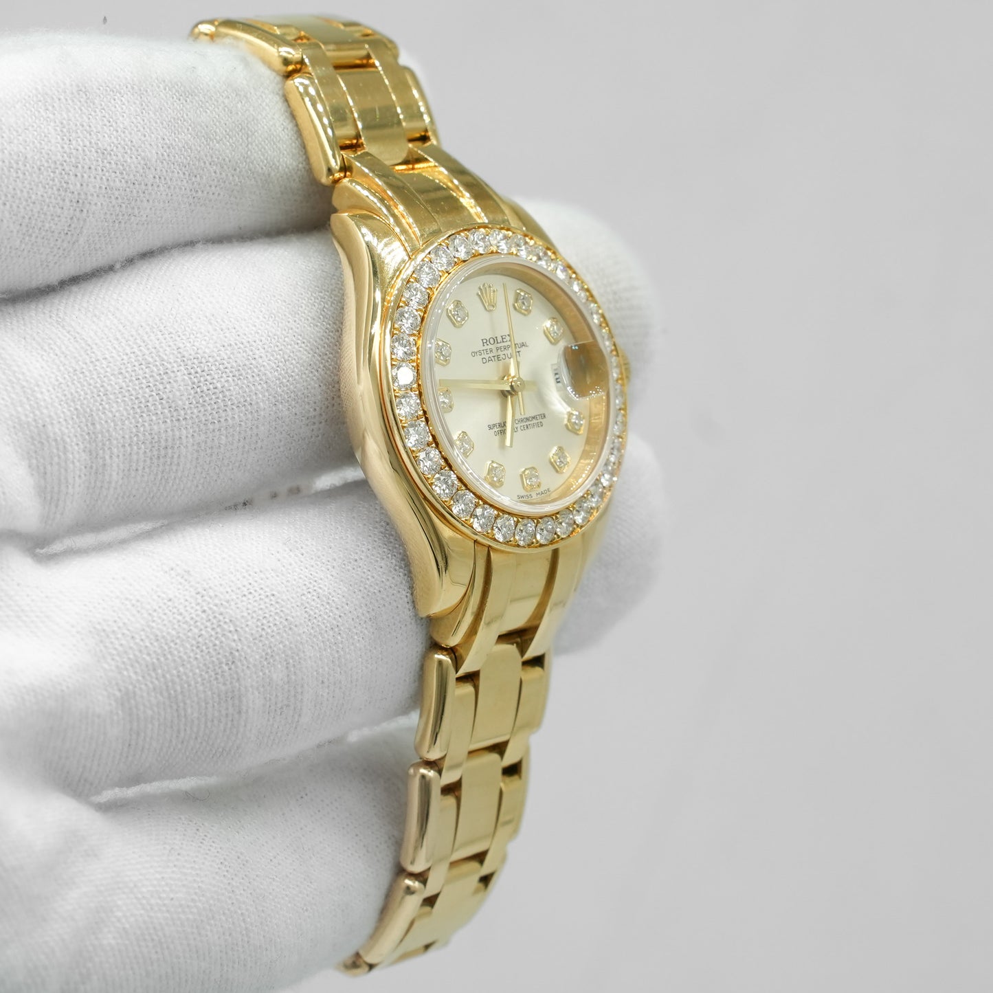 Rolex 18K Yellow Gold 80298 Lady-Datejust Pearlmaster with 2023 Service Card