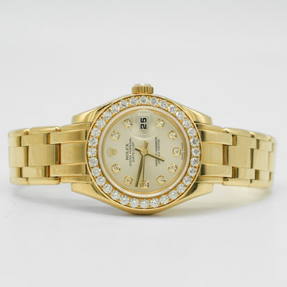 Rolex 18K Yellow Gold 80298 Lady-Datejust Pearlmaster with 2023 Service Card