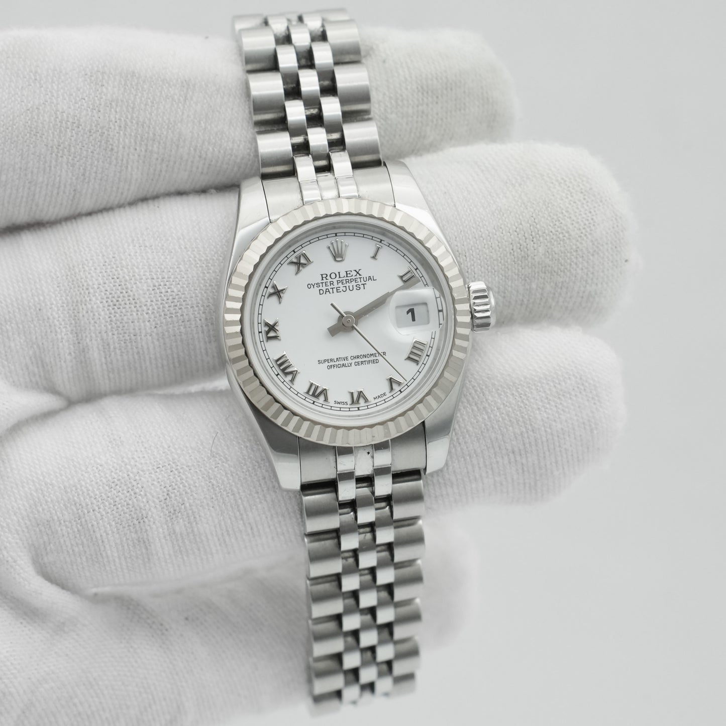 Rolex Lady Datejust 179174 26mm White Gold Steel Roman