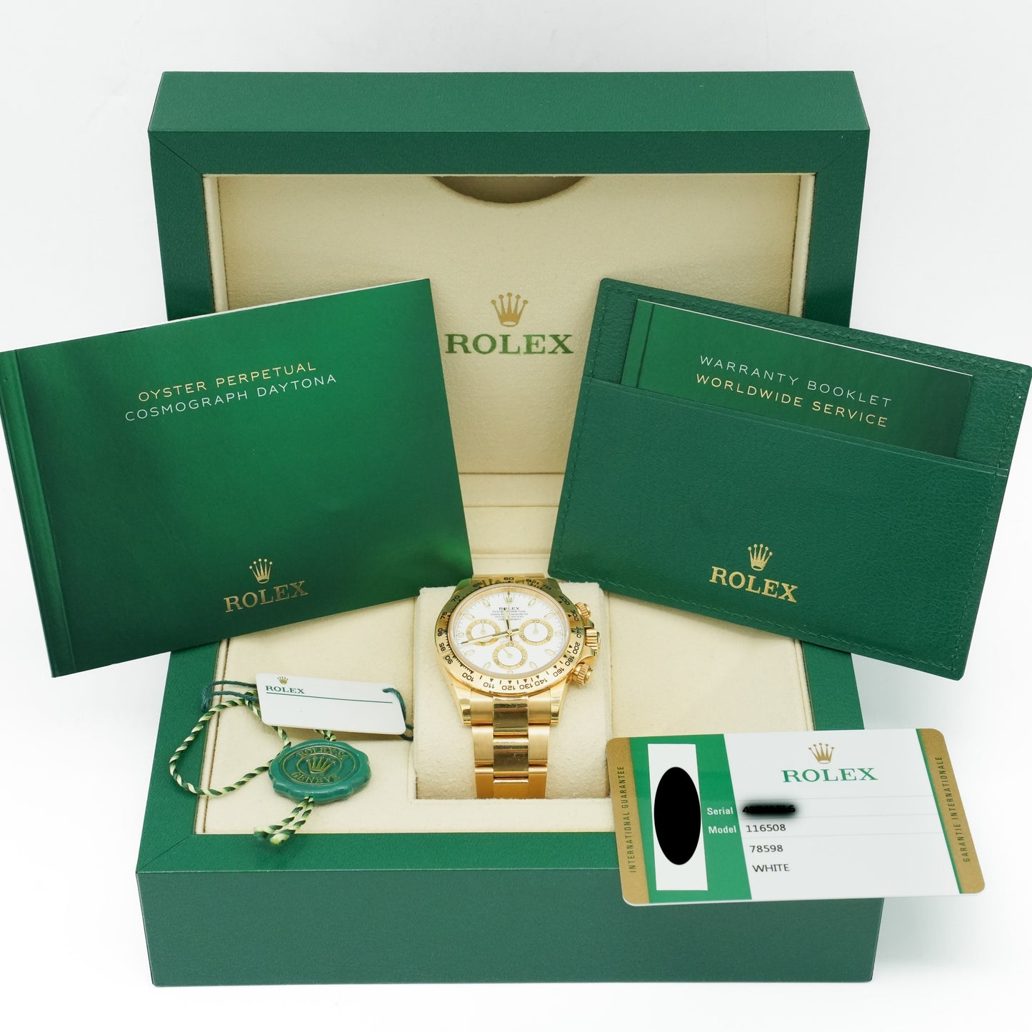 Rolex Daytona Cosmograph Yellow Gold White Dial 116508