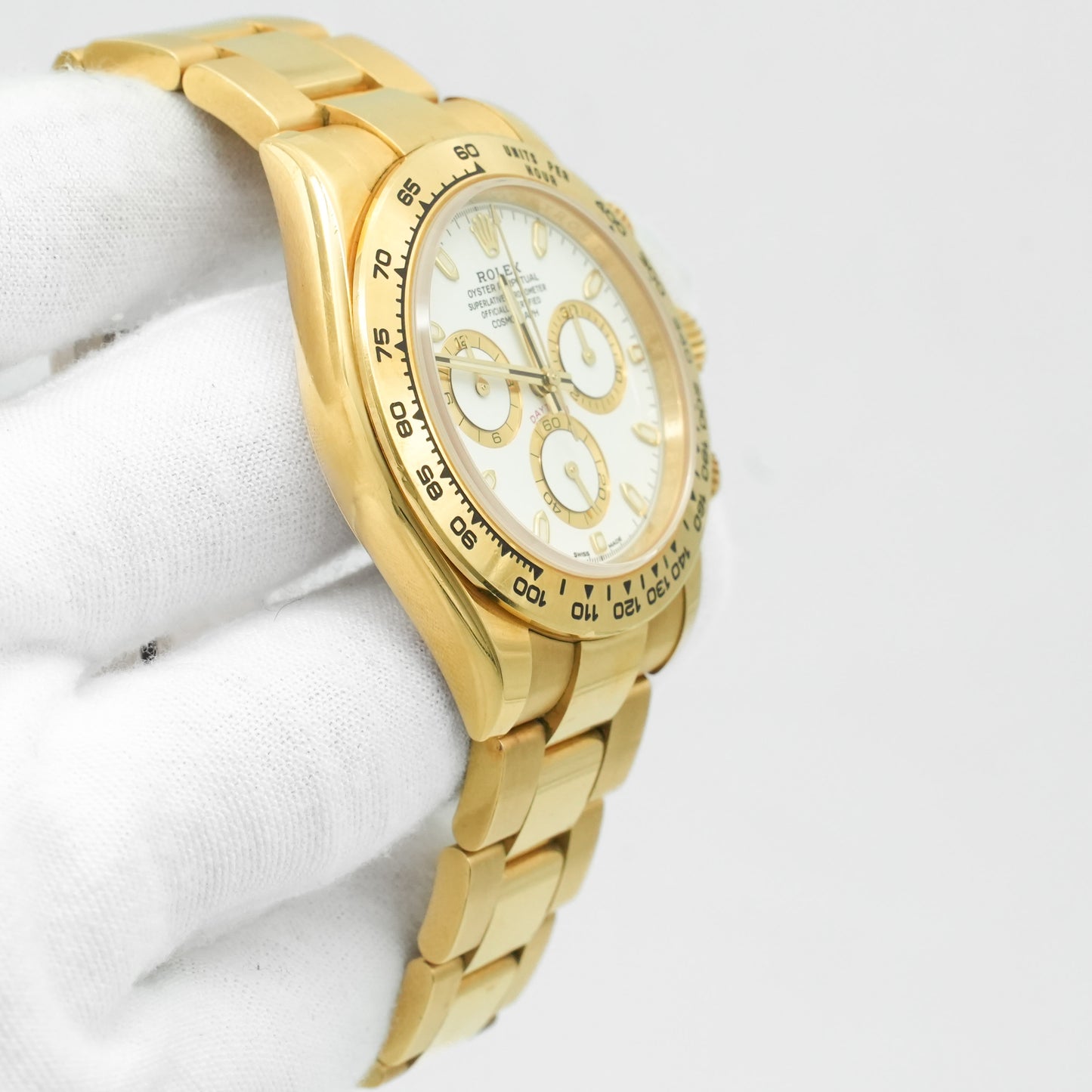 Rolex Daytona Cosmograph Yellow Gold White Dial 116508