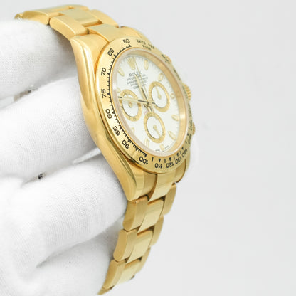 Rolex Daytona Cosmograph Yellow Gold White Dial 116508