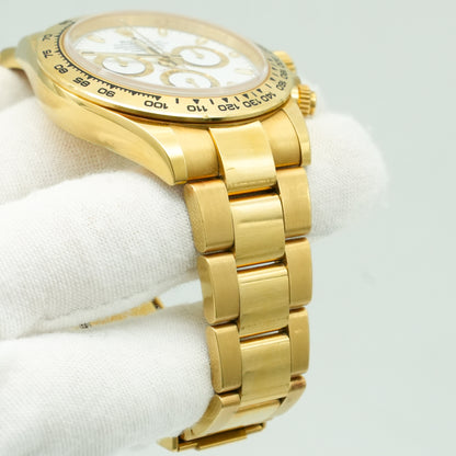 Rolex Daytona Cosmograph Yellow Gold White Dial 116508