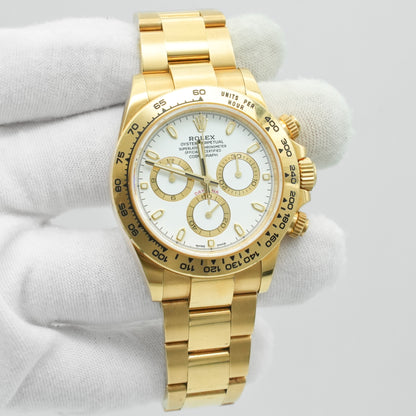 Rolex Daytona Cosmograph Yellow Gold White Dial 116508