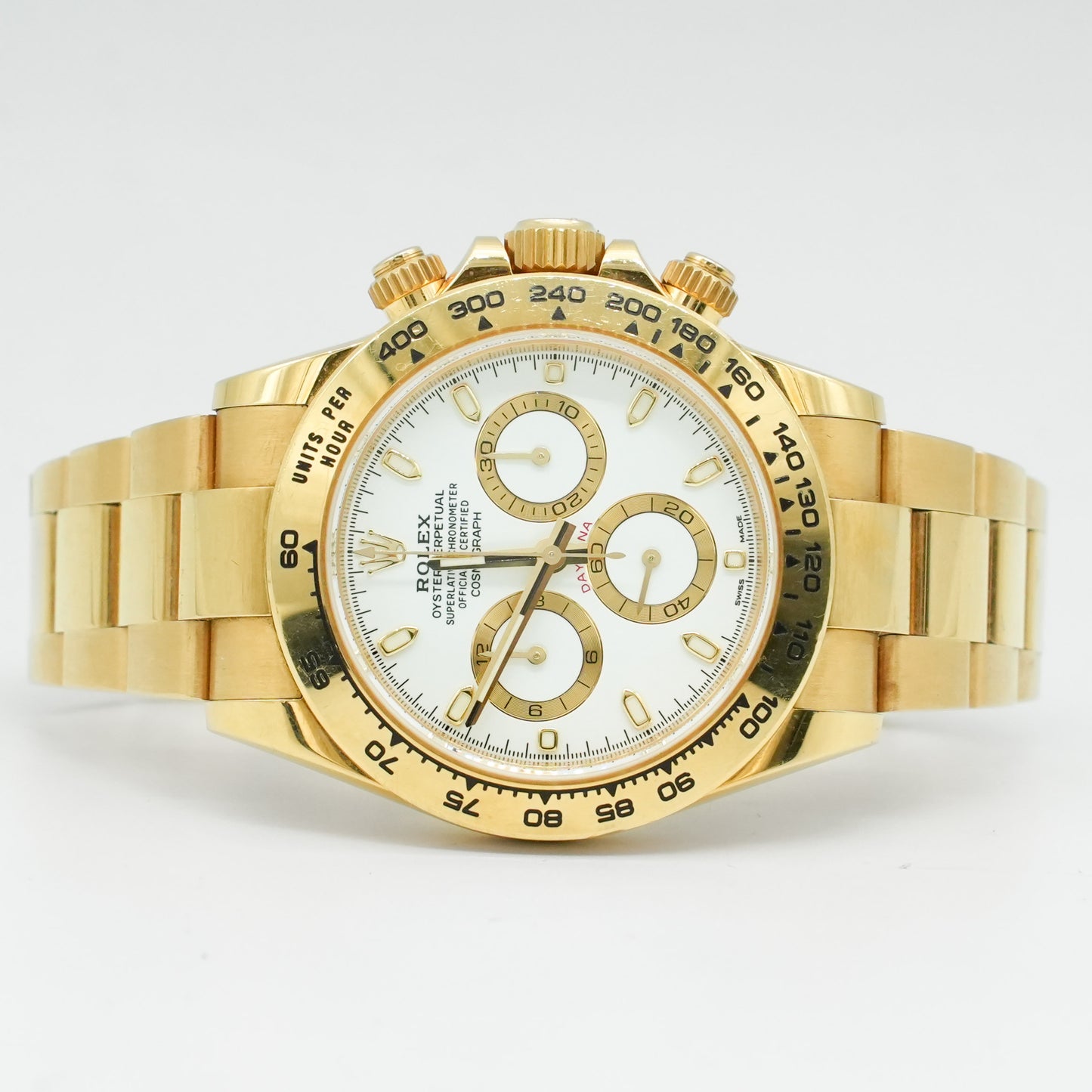 Rolex Daytona Cosmograph Yellow Gold White Dial 116508