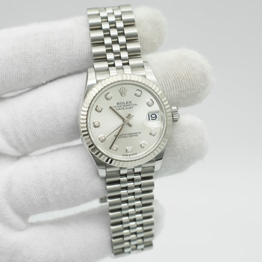 Rolex Datejust 31mm 278274 Steel & White Gold Silver Diamond Dial