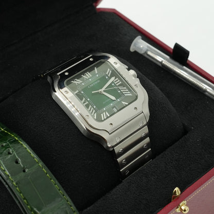 Cartier Santos de Cartier Large Green Dial Steel Watch WSSA0062 BP 2024