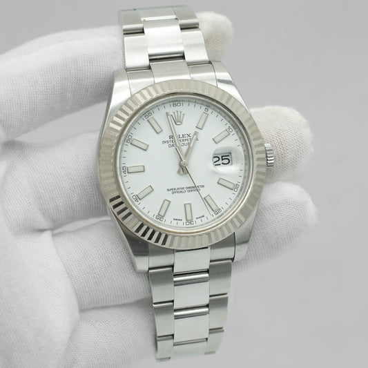 Rolex Datejust II 41mm 116334 Stainless Steel White Stick Dial