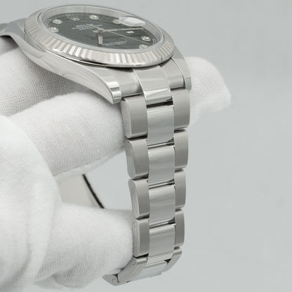 Rolex Datejust 41 Stainless Steel Factory Black Diamond Dial 126334