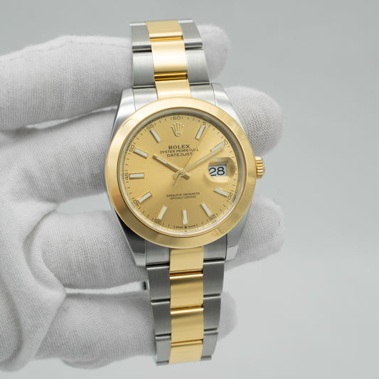 Rolex DateJust 126303 18k Yellow Gold Oyster Champagne Dial 41mm