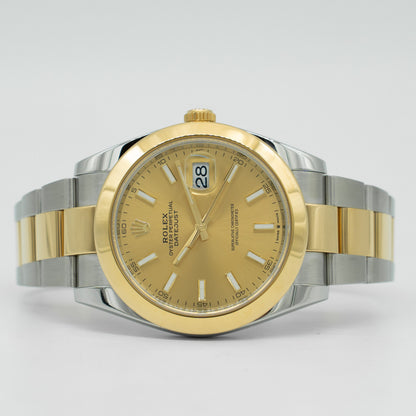 Rolex DateJust 126303 18k Yellow Gold Oyster Champagne Dial 41mm