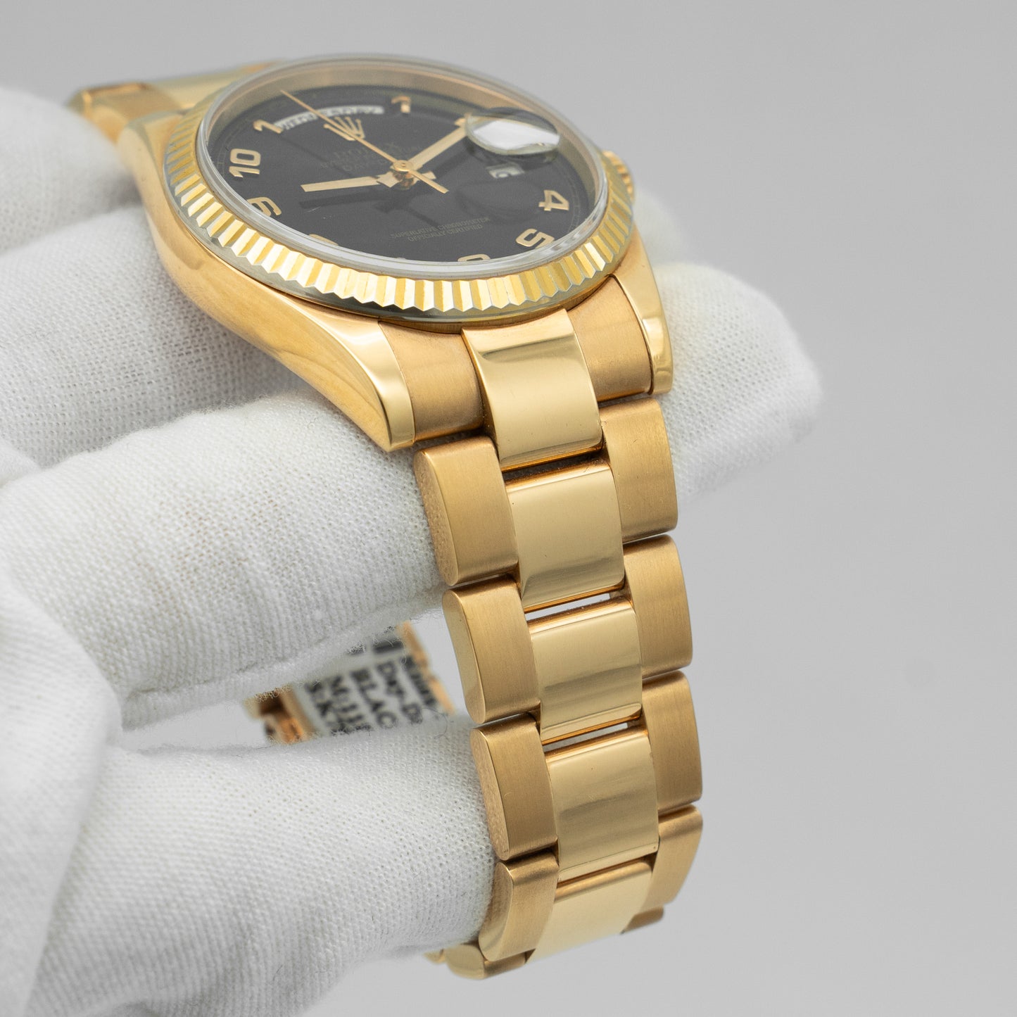 Rolex President Day-Date 118205 Everose Gold Watch Black Dial