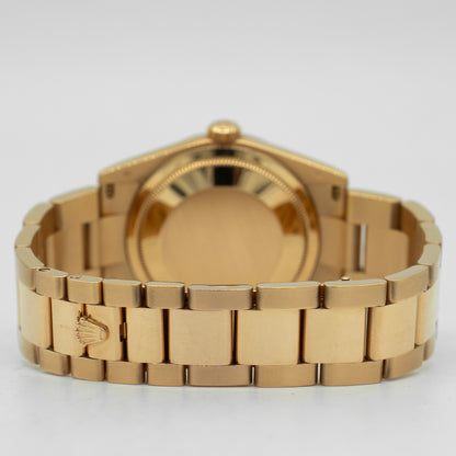 Rolex President Day-Date 118205 Everose Gold Watch Black Dial