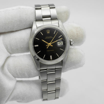 Rolex Oysterdate Precision 6694 Black Dial Oyster Bracelet 1973 34mm