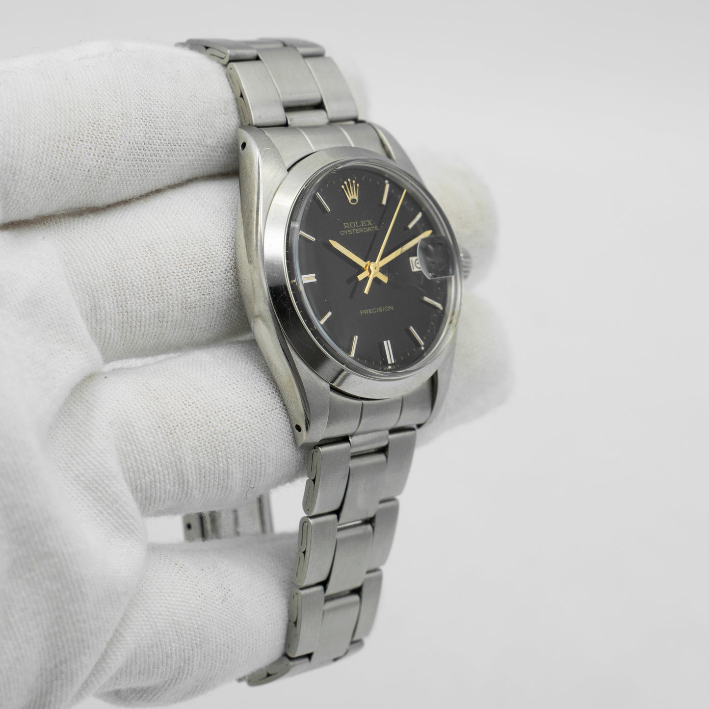 Rolex Oysterdate Precision 6694 Black Dial Oyster Bracelet 1973 34mm