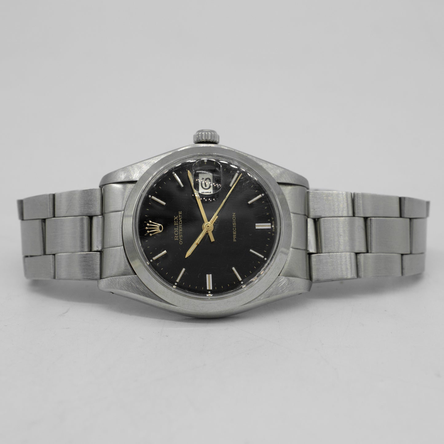 Rolex Oysterdate Precision 6694 Black Dial Oyster Bracelet 1973 34mm