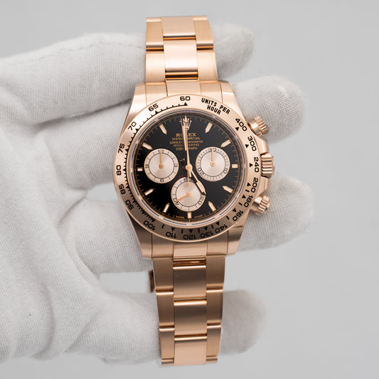 NEW 2025 Rolex Daytona 40mm 126505 Rose Gold Black Dial B&P