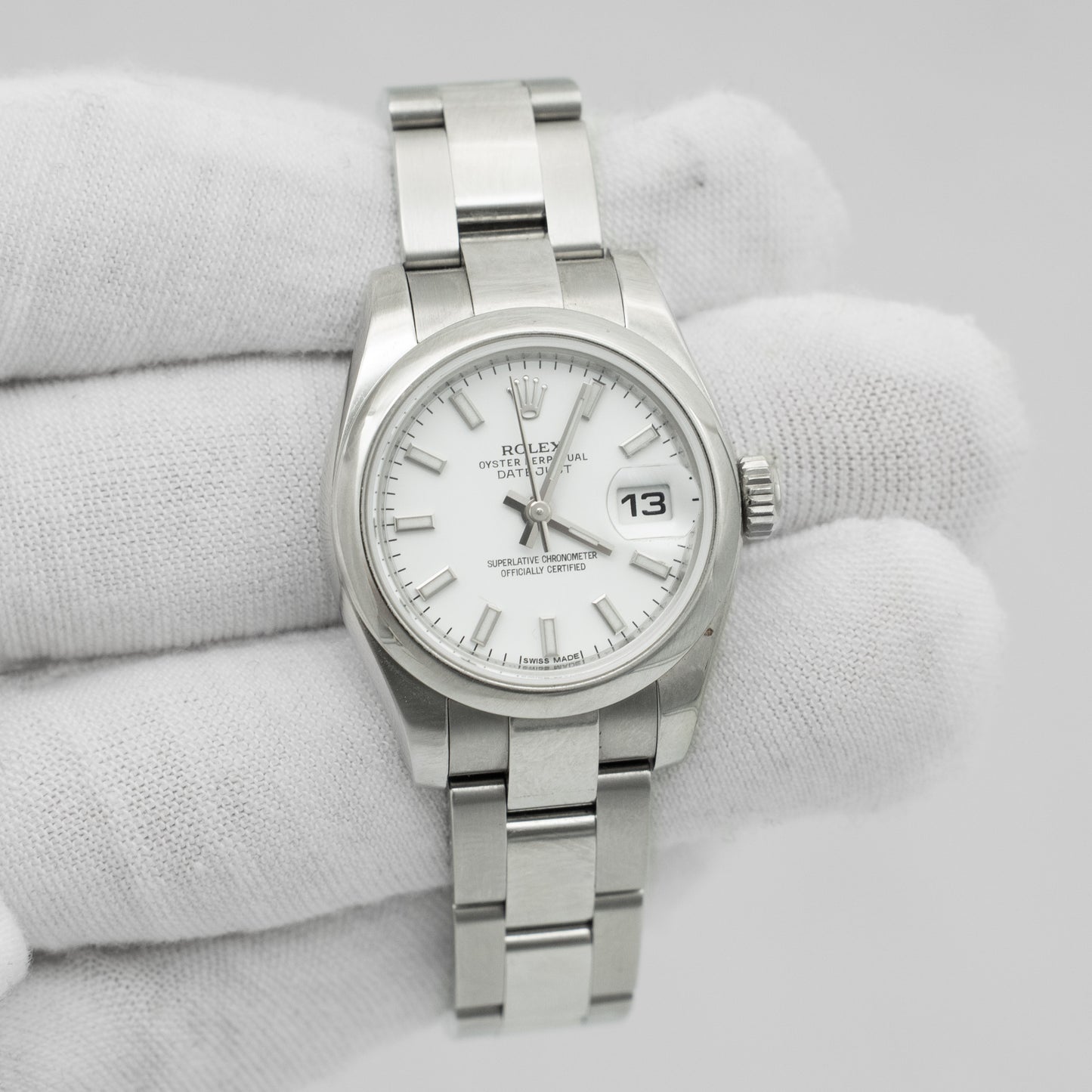 Rolex Datejust 26mm Stainless Steel White Dial Ladies Automatic Watch 179160