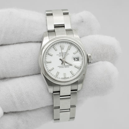 Rolex Datejust 26mm Stainless Steel White Dial Ladies Automatic Watch 179160