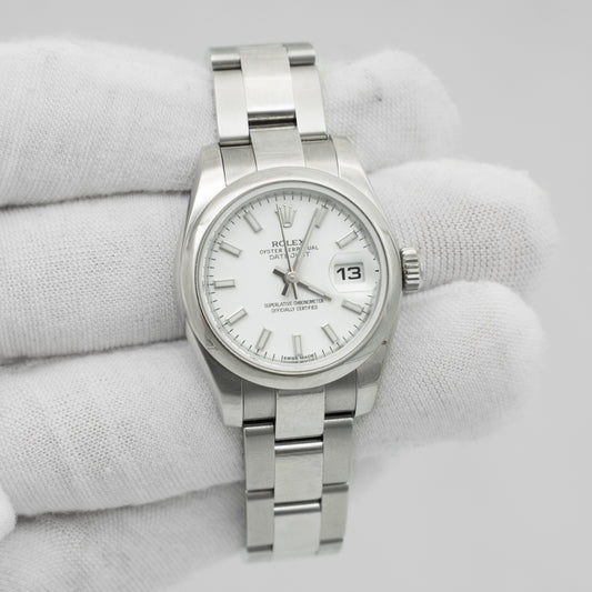 Rolex Datejust 26mm Stainless Steel White Dial Ladies Automatic Watch 179160
