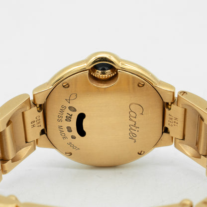 Cartier Ballon Bleu 28mm 18k Rose Gold Ladies Quartz Watch W69001Z2-3007