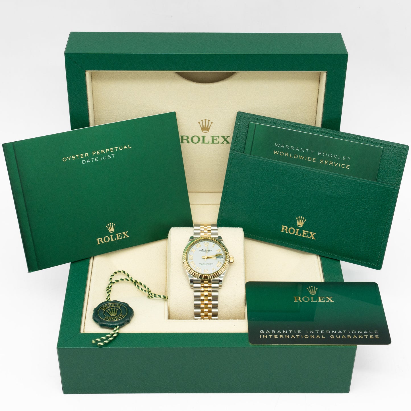Rolex Datejust 31mm White Roman Dial 278273 Yellow Gold Jubilee