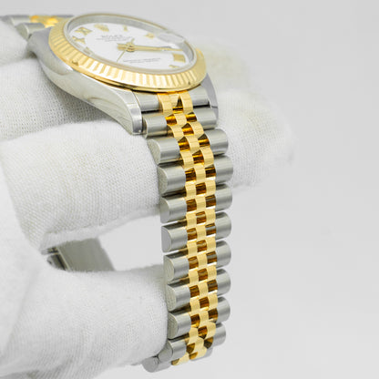 Rolex Datejust 31mm White Roman Dial 278273 Yellow Gold Jubilee