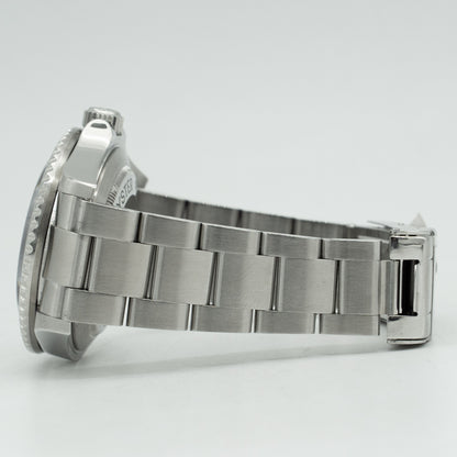 Rolex Sea-Dweller 16600 Silver Oyster Bracelet with Black Bezel B&P