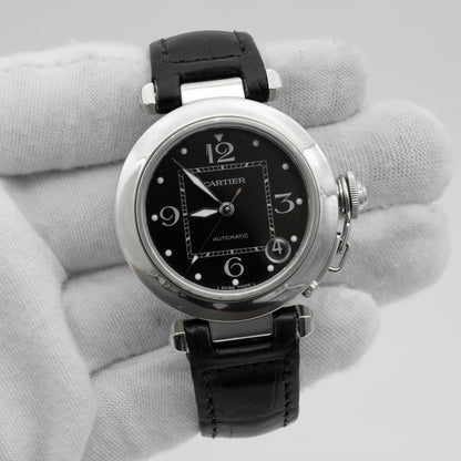 Pasha De Cartier Unisex Automatic Watch 2324 Black Dial Deployment Buckle