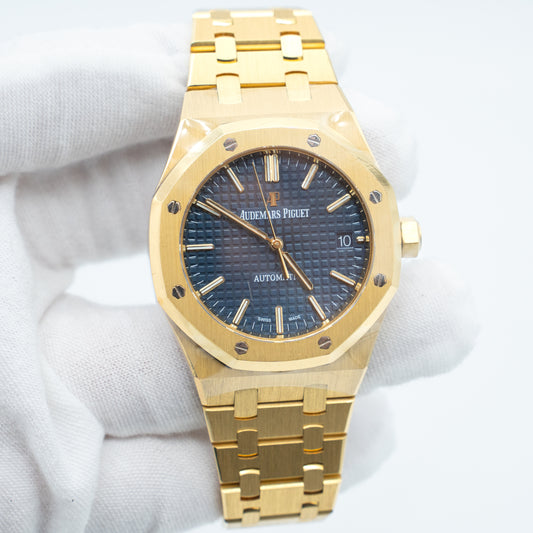 Audemars Piguet Royal Oak 15450BA Blue Dial 18K Yellow Gold