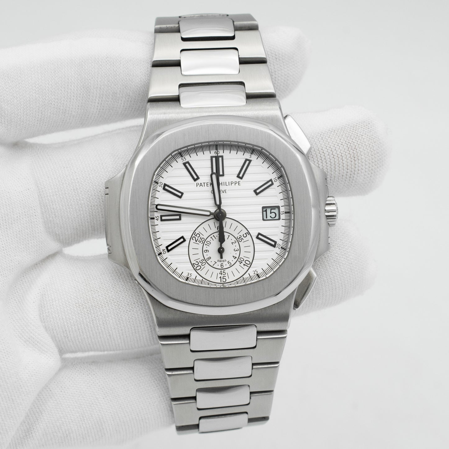 Patek Philippe Nautilus Steel White Dial Mens Watch 5980/1A-019 Box&Papers