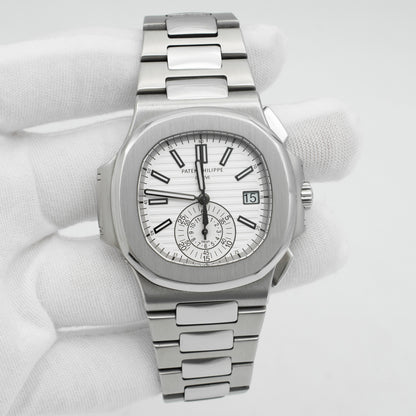 Patek Philippe Nautilus Steel White Dial Mens Watch 5980/1A-019 Box&Papers