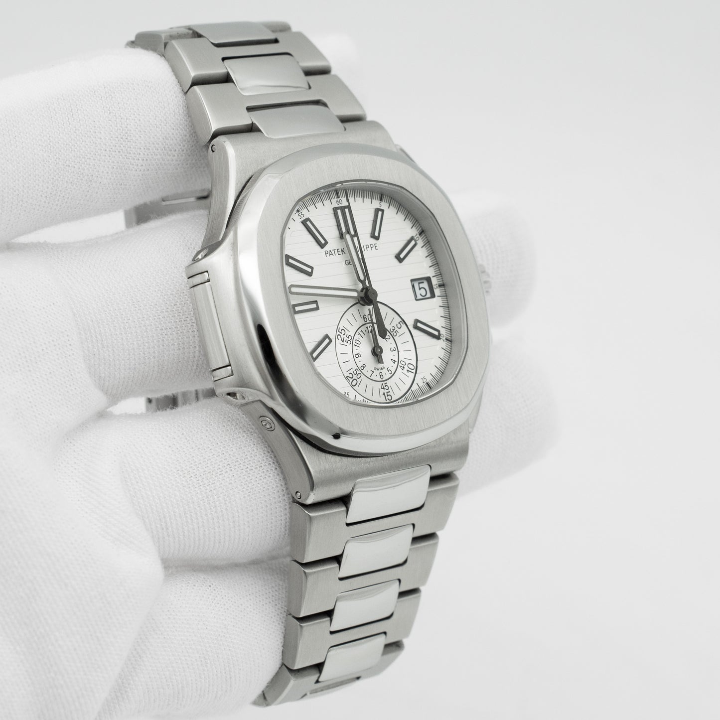 Patek Philippe Nautilus Steel White Dial Mens Watch 5980/1A-019 Box&Papers