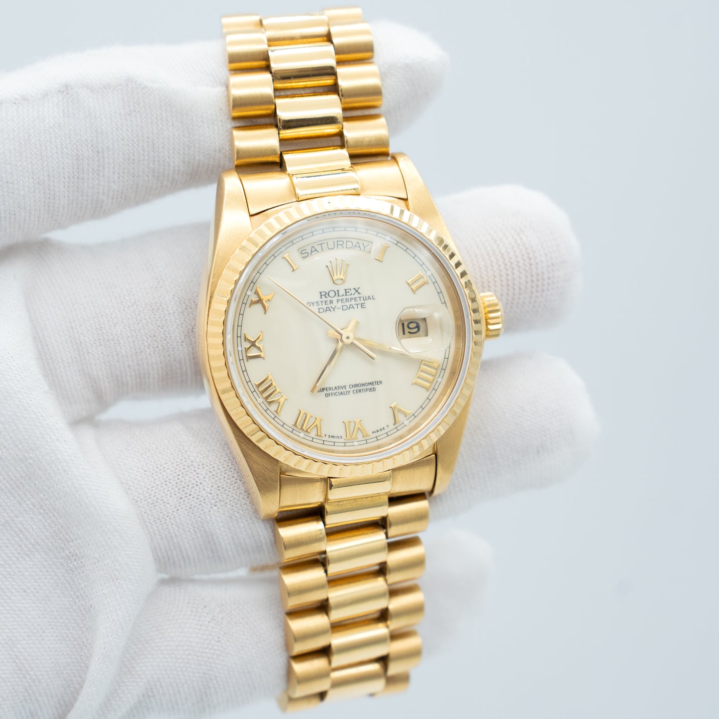 Rolex 18038 Day Date 18K Yellow Gold with Cream Dial 1981