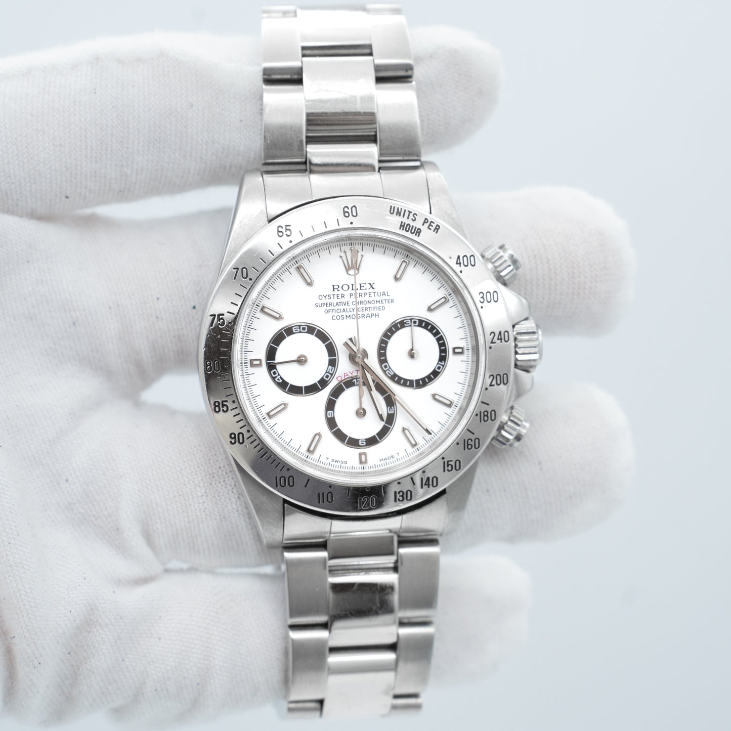 Rolex Daytona Zenith Stainless Steel Oyster Automatic White