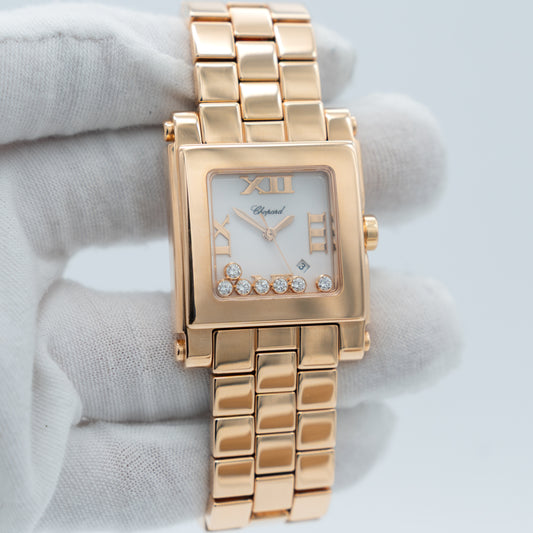 Chopard Happy Sport Square 275322-5001 Rose Gold Ladies Watch