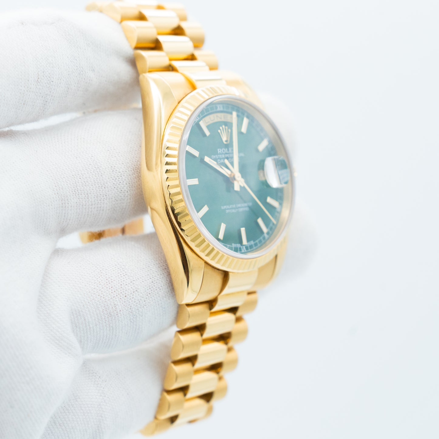 Rolex Day Date 118238 Green Dial 36mm "President" with Service Card