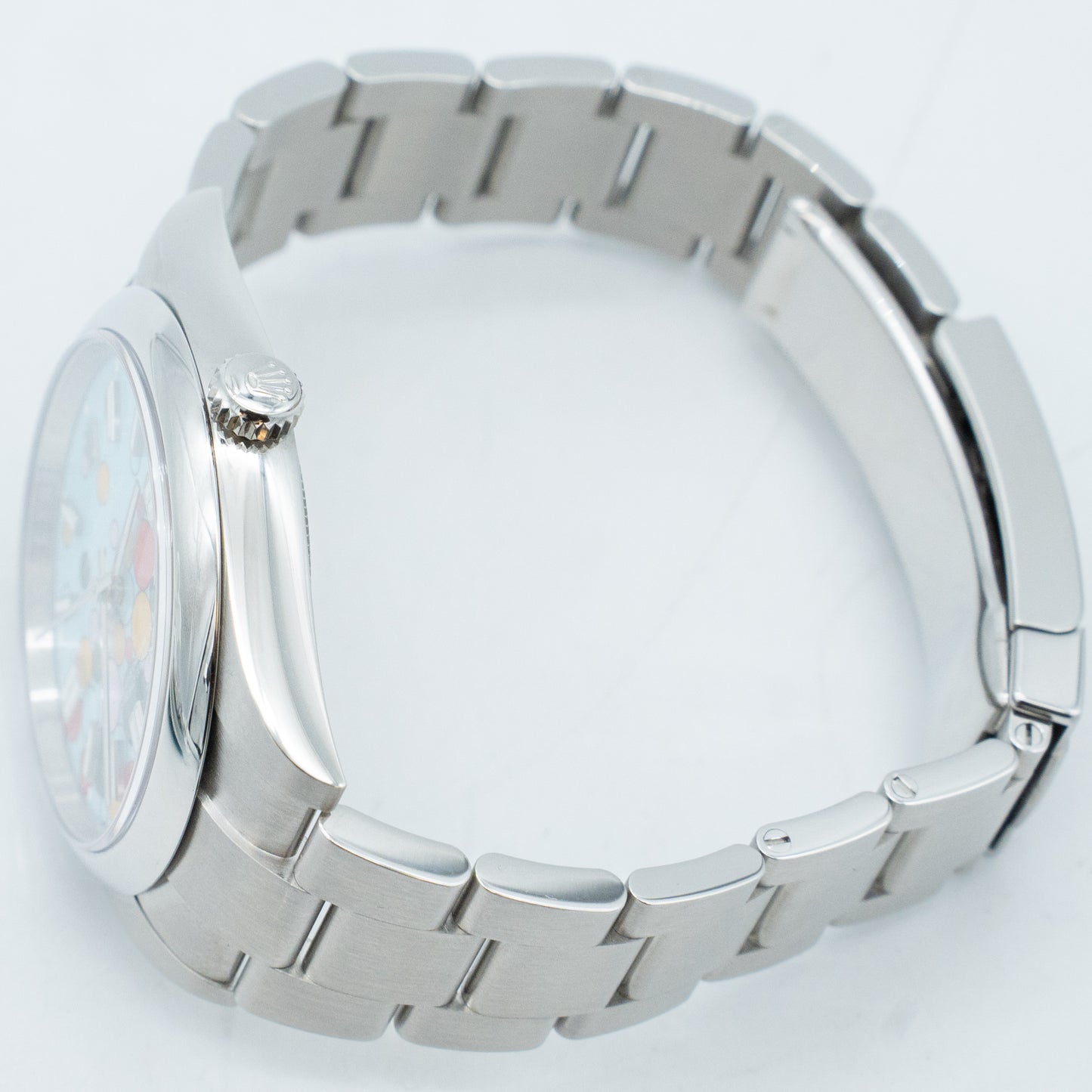 Rolex Oyster Perpetual 41mm 124300 Turquoise Blue "Celebration" Motif Index Dial