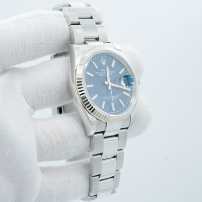 Rolex Datejust 36 Self-Winding Automatic Steel Date Blue Dial Mens 2023