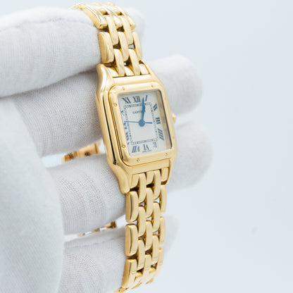 Cartier Panthere Quartz 29mm 18k Yellow Gold Off-White Roman Dial woman 106000M