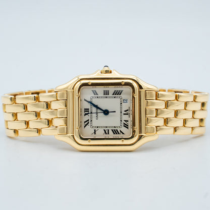 Cartier Panthere Quartz 29mm 18k Yellow Gold Off-White Roman Dial woman 106000M