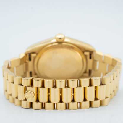 Rolex 18038 Day Date 18K Yellow Gold with Linen Stick Dial