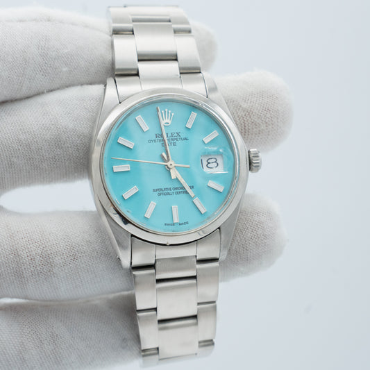 Rolex Oysterdate Precision 6694 with AFTERMARKET Turquoise Tiffany Dial